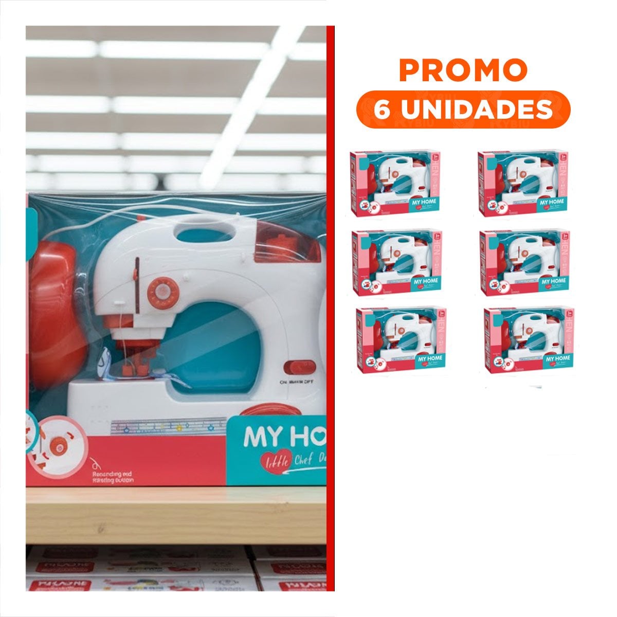 PACK6 HERRAMIENTA DE COSTURA COMPACTA BLANCO Y ROSADO PARA USO DOMESTICO - 1