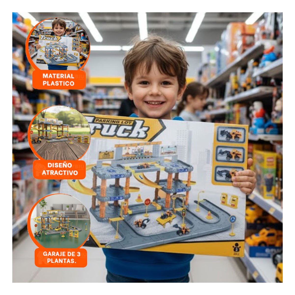 CIRCUITO INFANTIL DE CARRITOS DE CONSTRUCCION CON ZONA DE ESTACIONAMIENTO YLIGAS REGALO - 2
