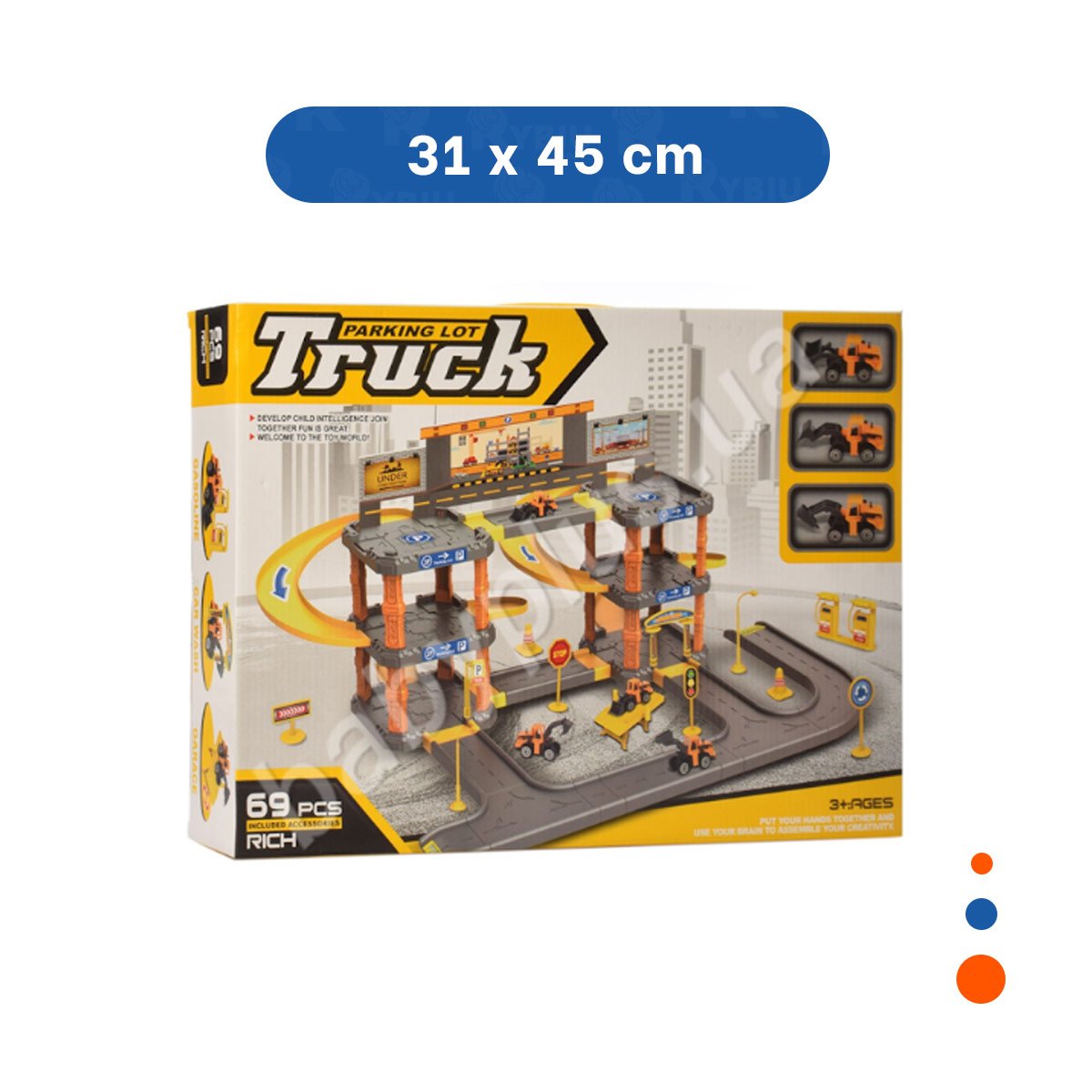 CIRCUITO INFANTIL DE CARRITOS DE CONSTRUCCION CON ZONA DE ESTACIONAMIENTO YLIGAS REGALO - 4