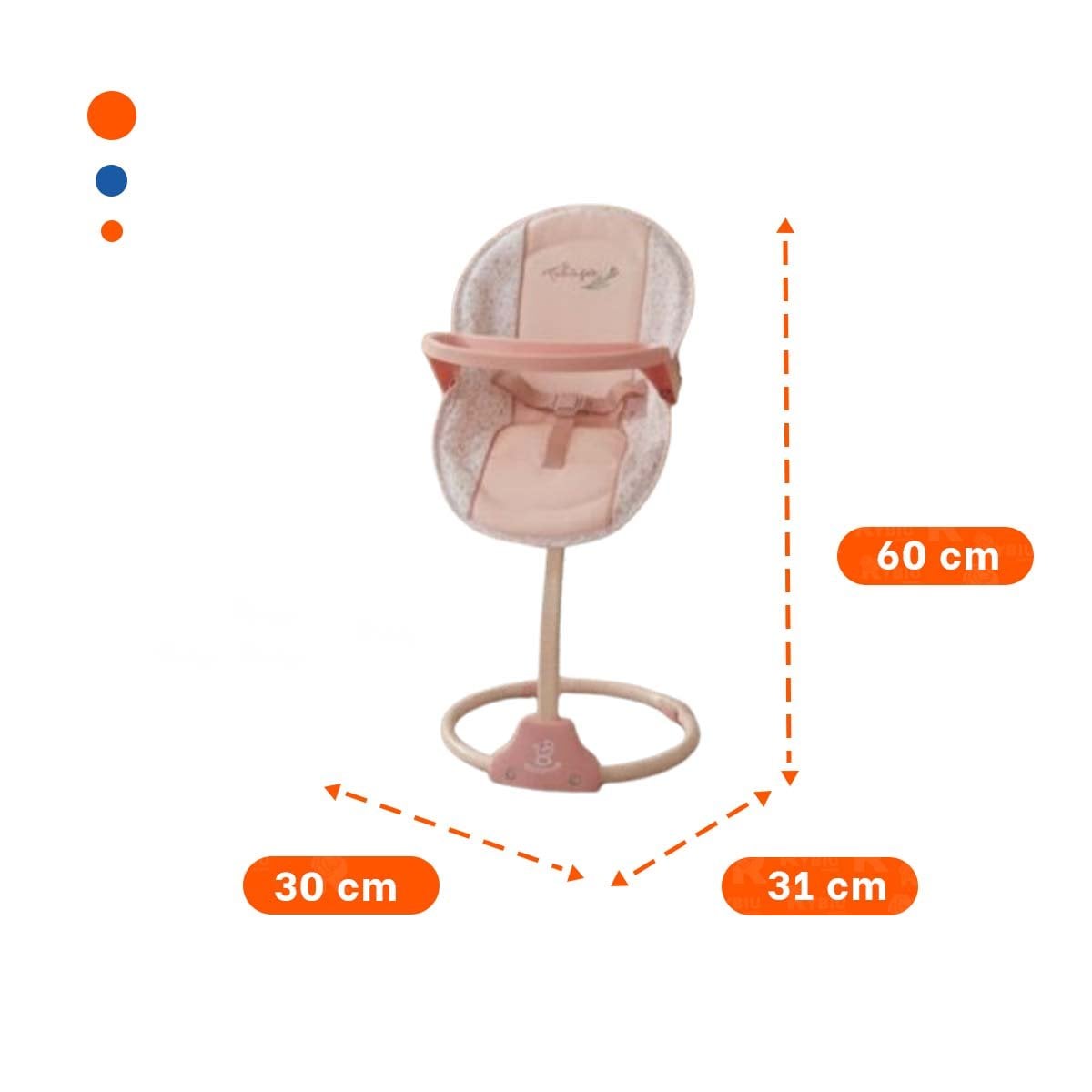 BUTACA COLUMPIO PARA MUÑECA 3 EN 1 TULIPE ROSADO 30X31X60CM DE JUEGO SEGURO - 4