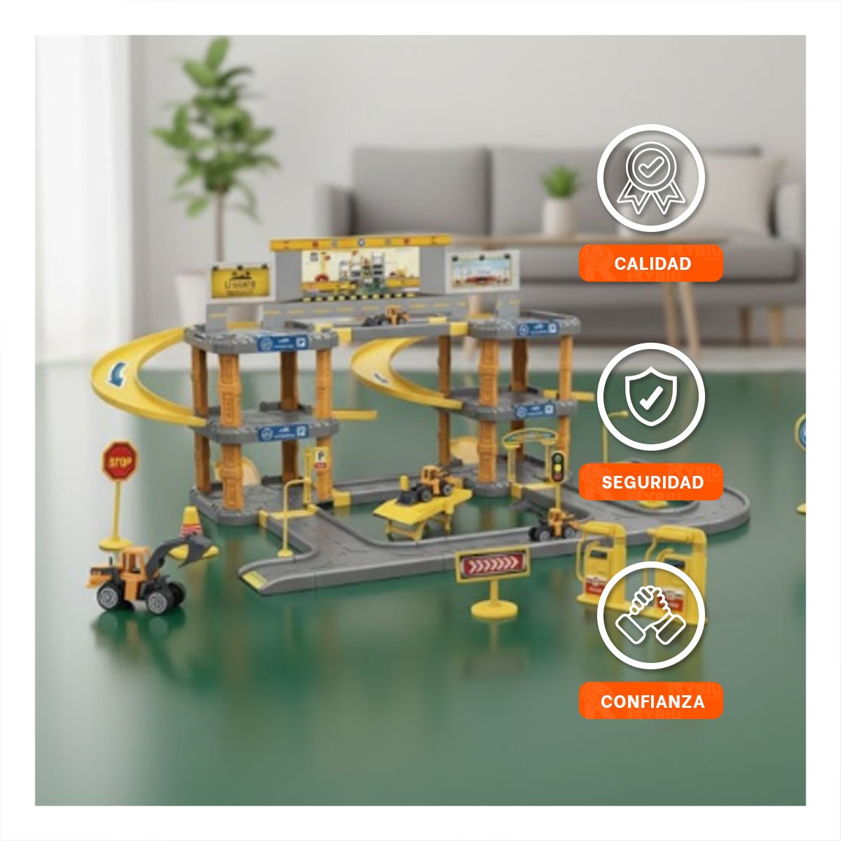 PACK4 ZONA INFANTIL PARA ESTACIONAR CARRITOS DE CONSTRUCCION EN JUEGO - 5