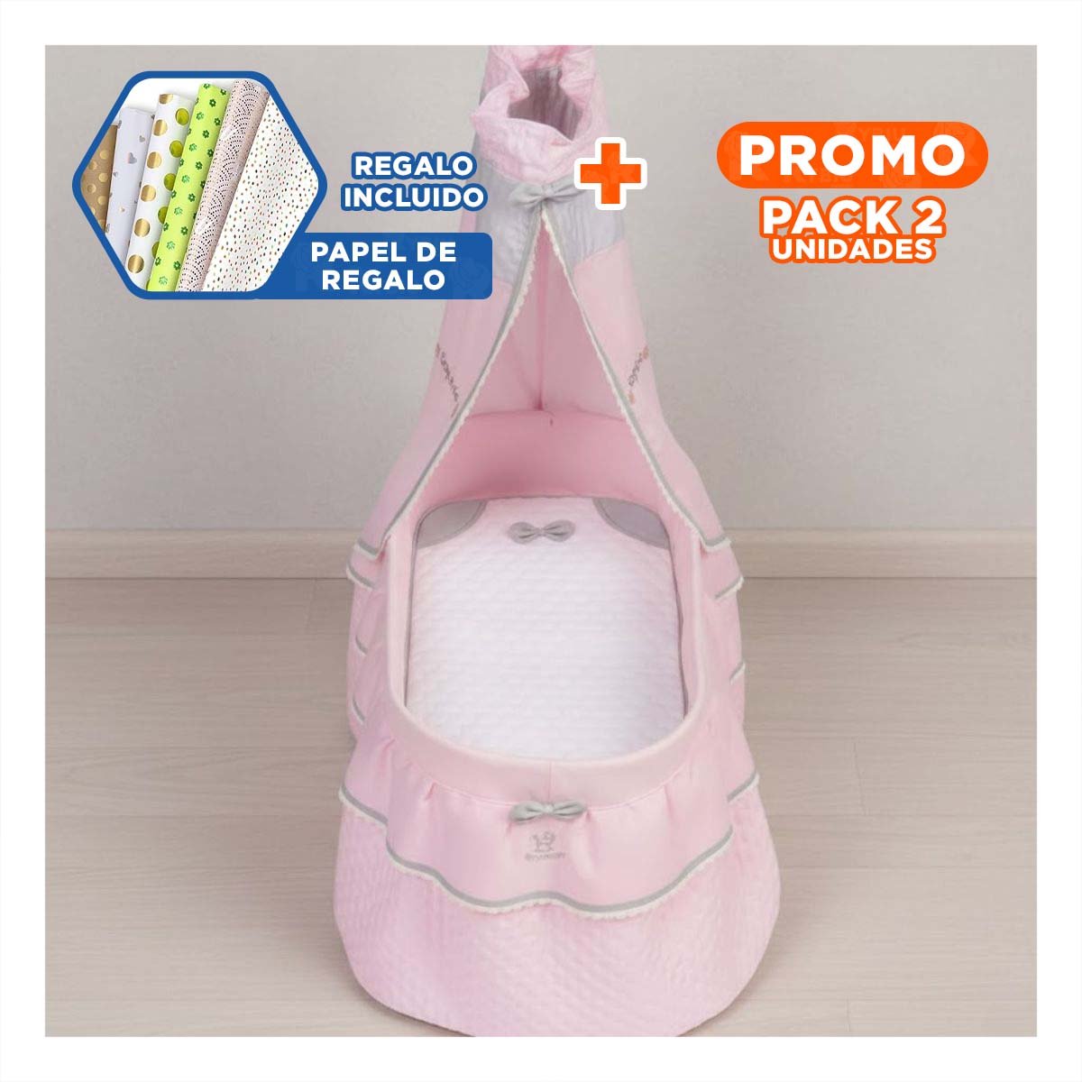 PACK2 SOPORTE COMPACTO PARA MUÑECAS ROSADO 37X60X100CM CON ESTILO DULCE YPAPEL REGALO - 1