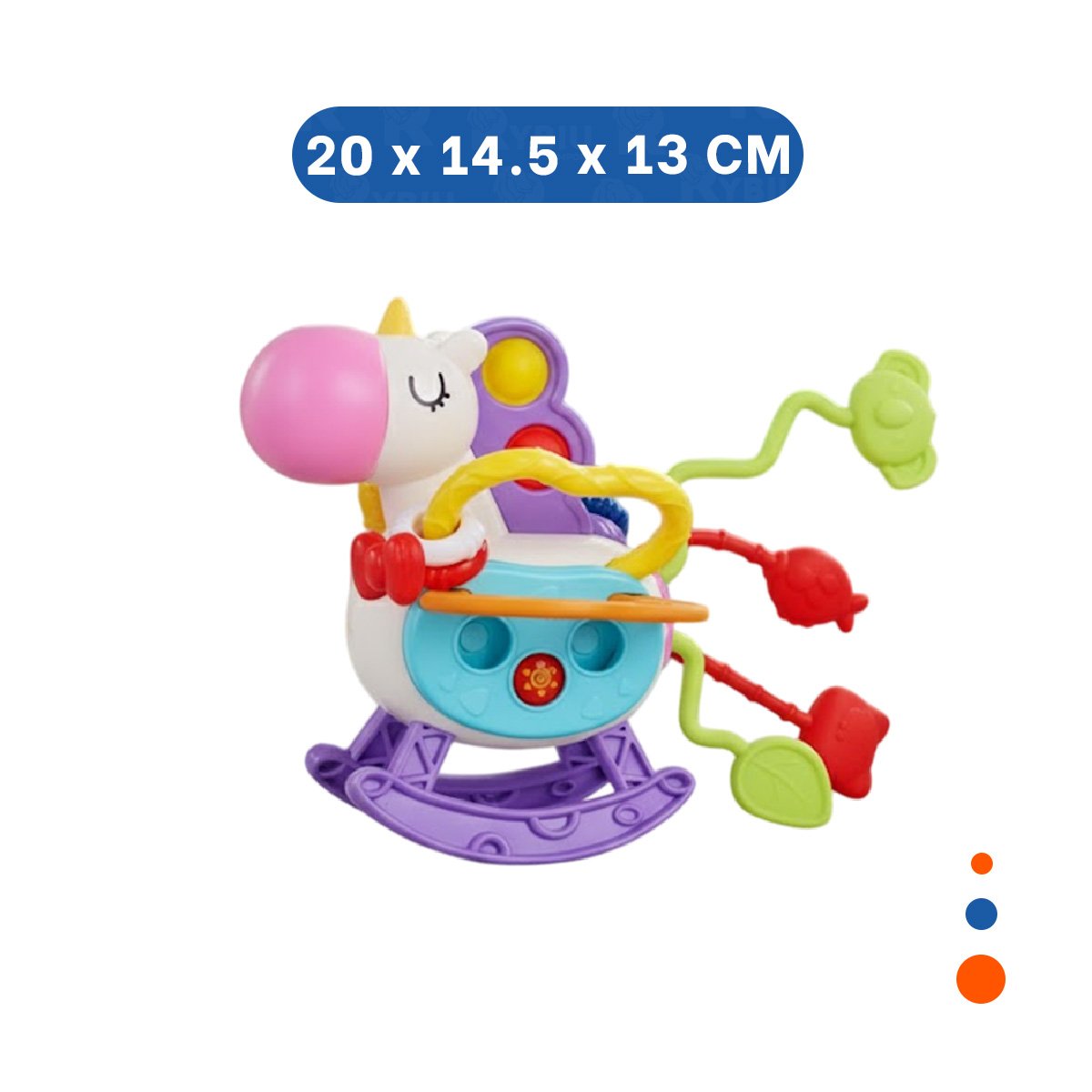 PACK4 SUAVE SENSORIAL UNICORNIO PARA BEBE CON CUERDAS Y POP LILA Y BLANCO YPAPEL REGALO - 4