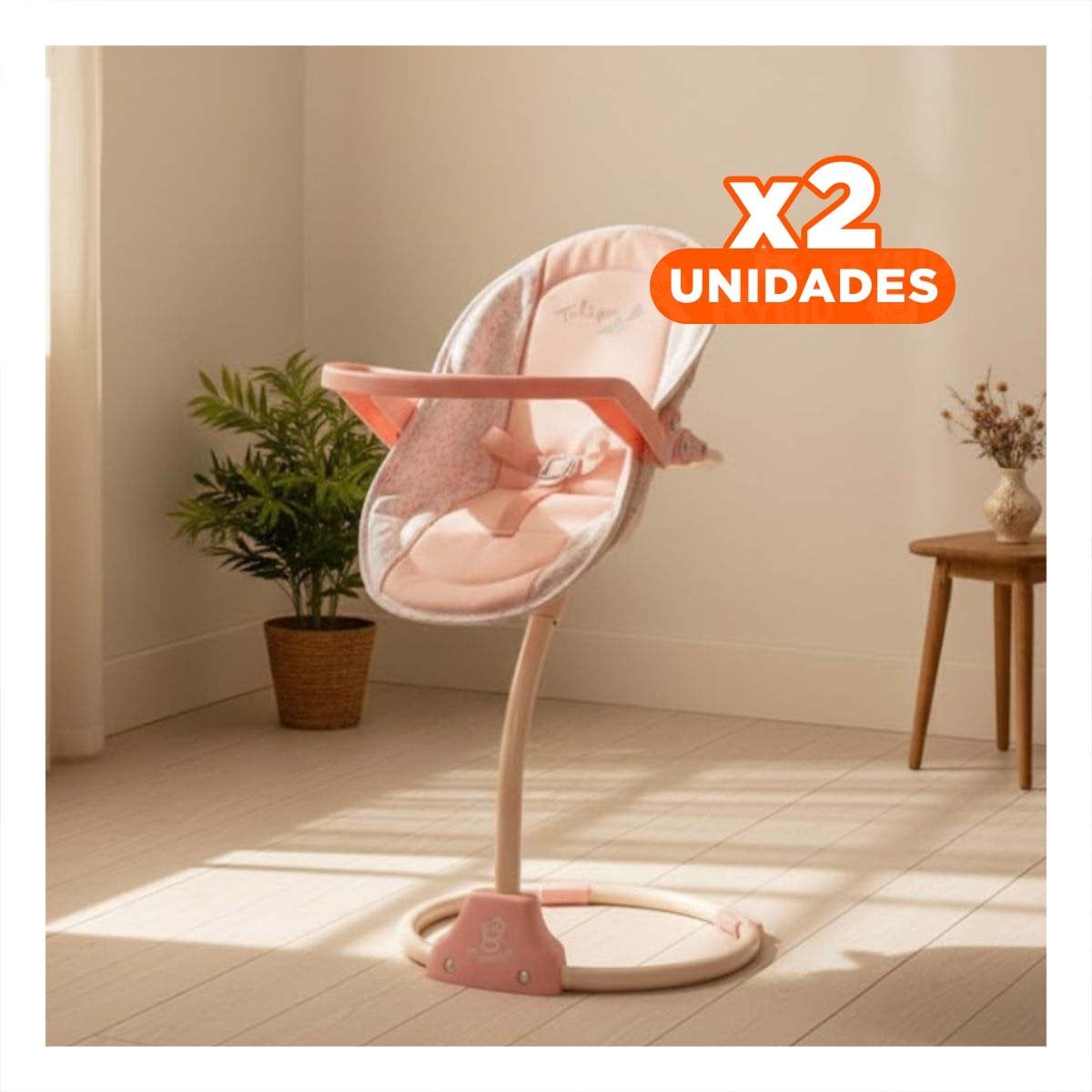 PACK2 BANCO LUDICO COLUMPIO PARA MUÑECA 3 EN 1 TULIPE ROSADO 30X31X60CM YREGALO STICKER - 1