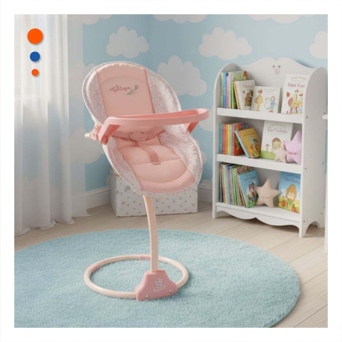BUTACA COMPACTA COLUMPIO PARA MUÑECA 3 EN 1 TULIPE ROSADO 30X31X60CM ESTABLE YSTICKY - 3
