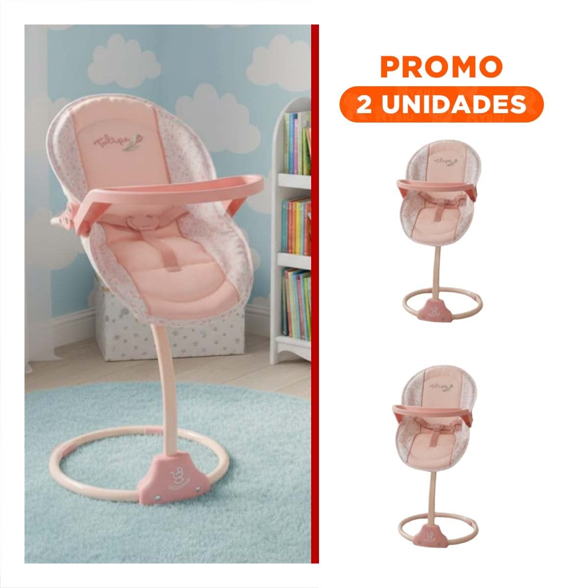 PACK2 BANCO COLUMPIO PARA MUÑECA 3 EN 1 TULIPE ROSADO 30X31X60CM DE JUEGO CREATIVO - 1