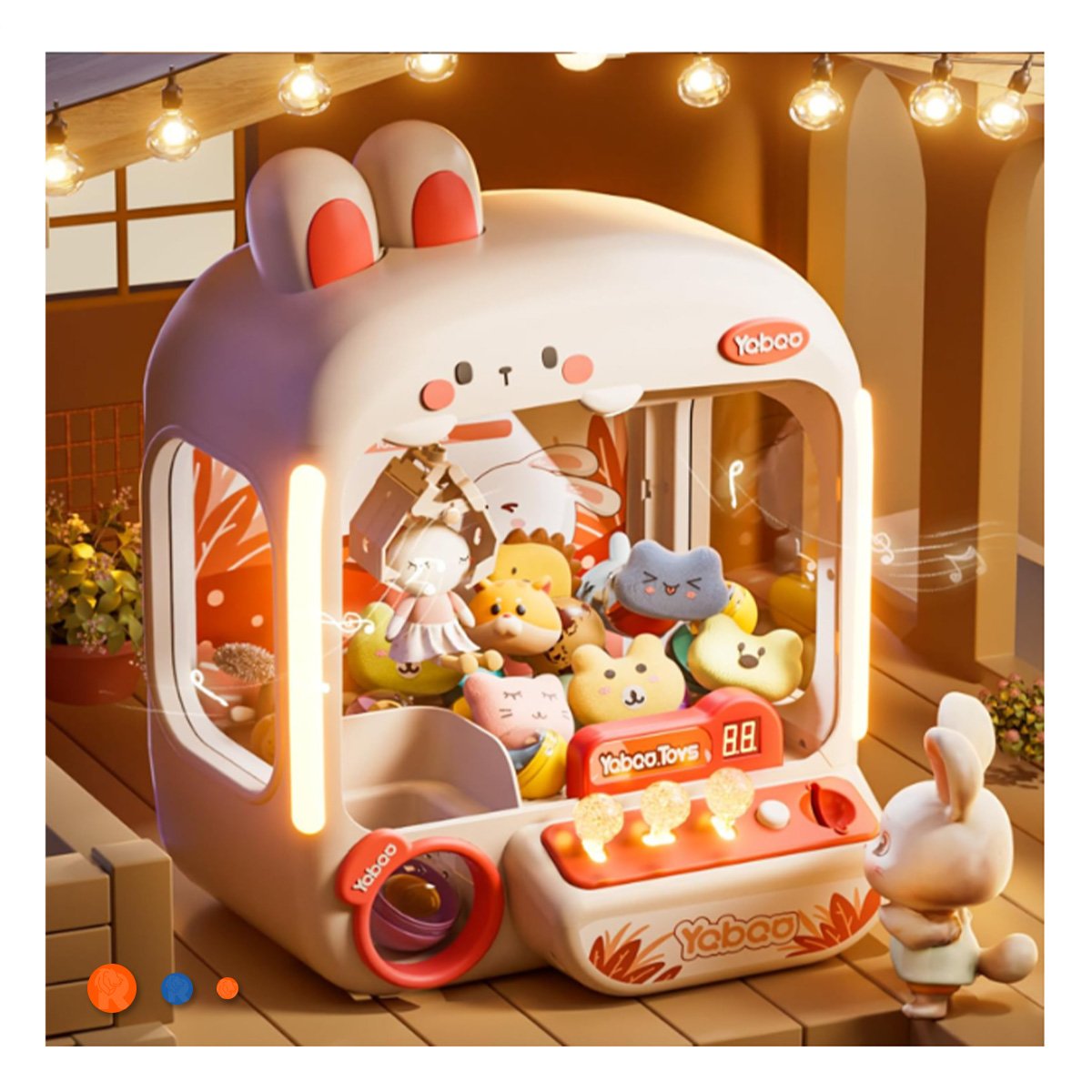 ESTACION LUDICA DE GARRA CON FIGURA DE CONEJO PARA USO DOMESTICO YREGALO STICKER - 2
