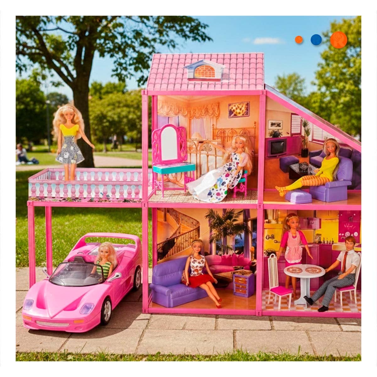 ESPACIO DE MUNECAS CON CARRO Y ACCESORIOS PARA JUEGO CREATIVO INFANTIL - 2