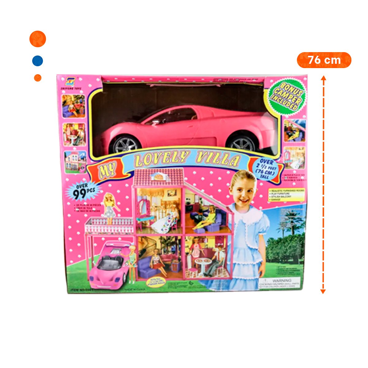 ESPACIO DE MUNECAS CON CARRO Y ACCESORIOS PARA JUEGO CREATIVO INFANTIL - 4
