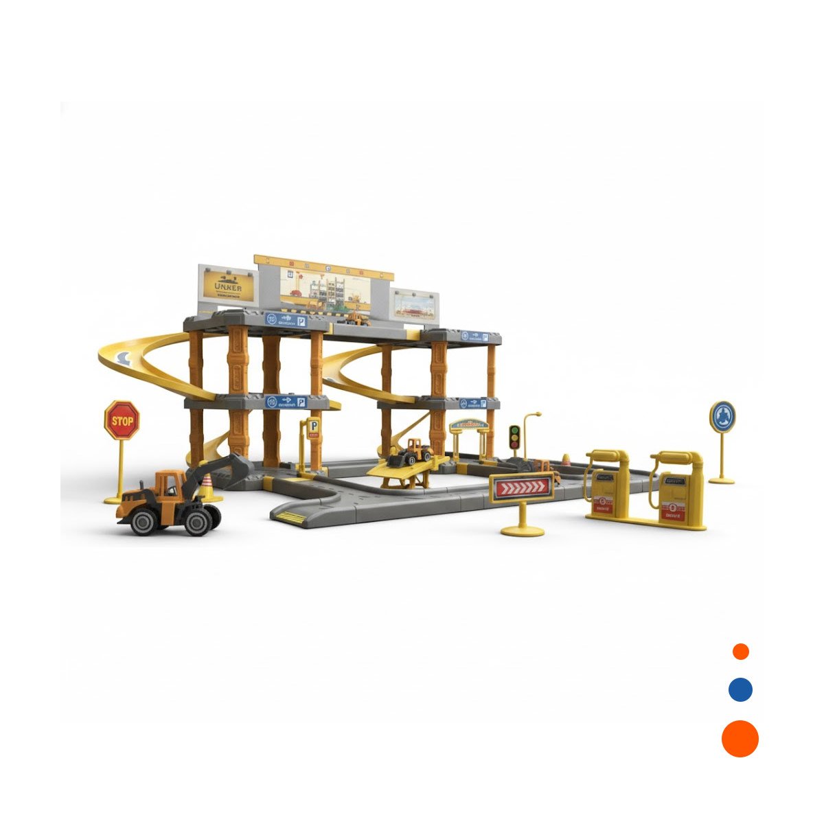 PACK4 ZONA DIDACTICA DE CONSTRUCCION CON ESTACIONAMIENTO PARA NINOS YPAPEL REGALO - 3