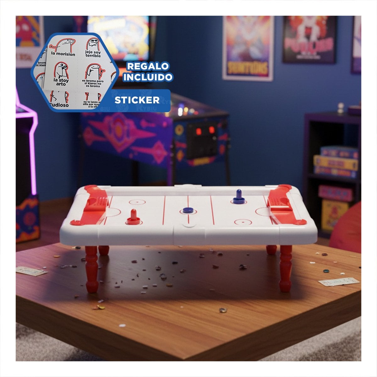 AREA DE ICE HOCKEY PARA CASA CON ESTILO DEPORTIVO Y USO RECREATIVO YREGALO STICKER - 1
