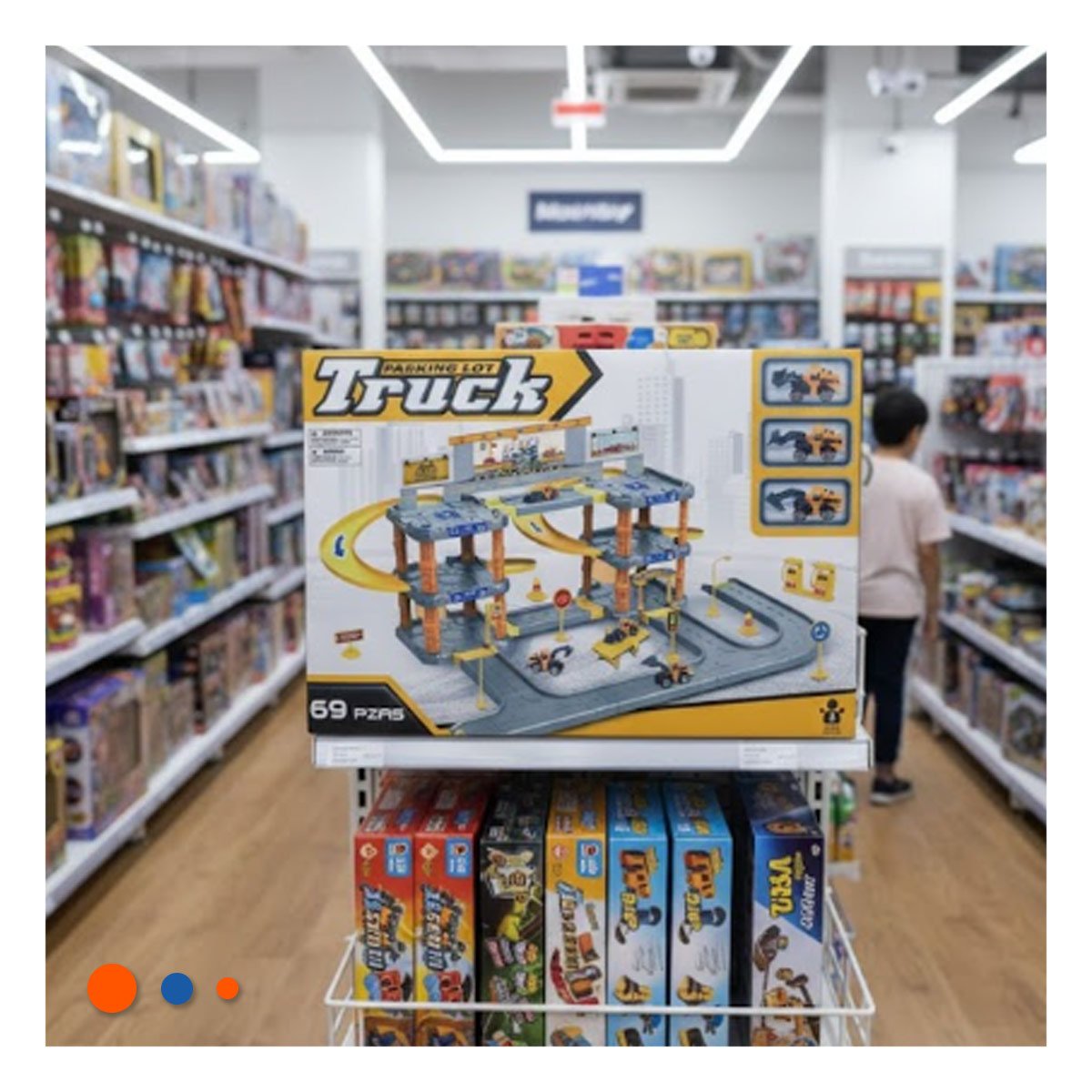 CIRCUITO DE JUEGO DE CONSTRUCCION CON ESTACIONAMIENTO PARA NINOS YREGALO STICKER - 2