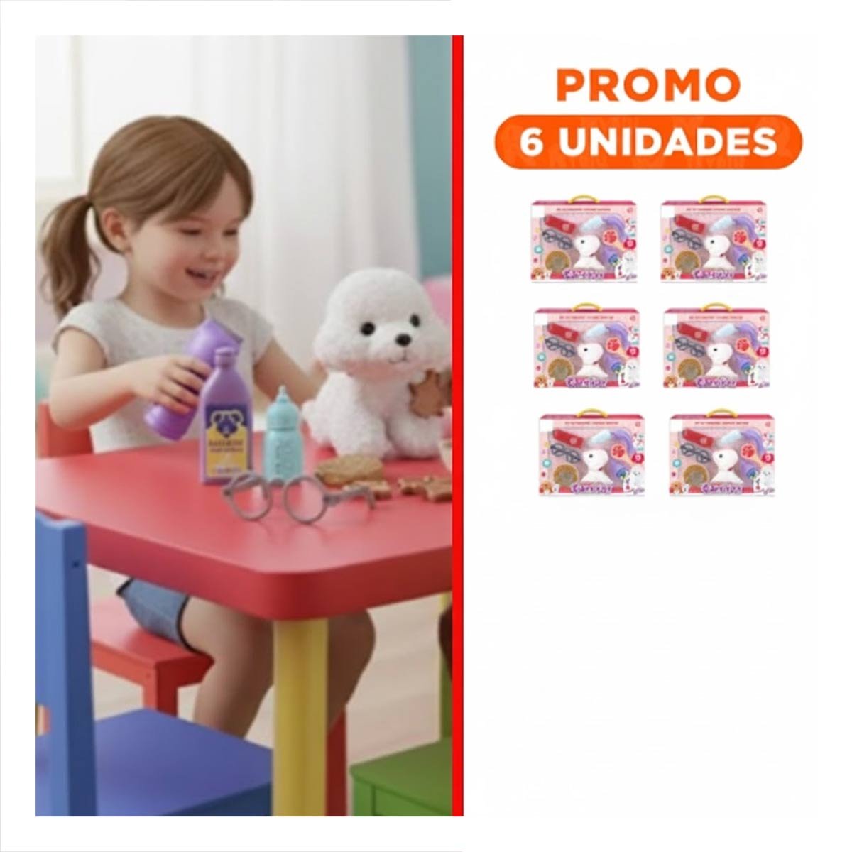 PACK6 SOPORTE ESTABLE DE ALIMENTACION PARA MASCOTA DOG MULTICOLOR PARA PERROS - 1