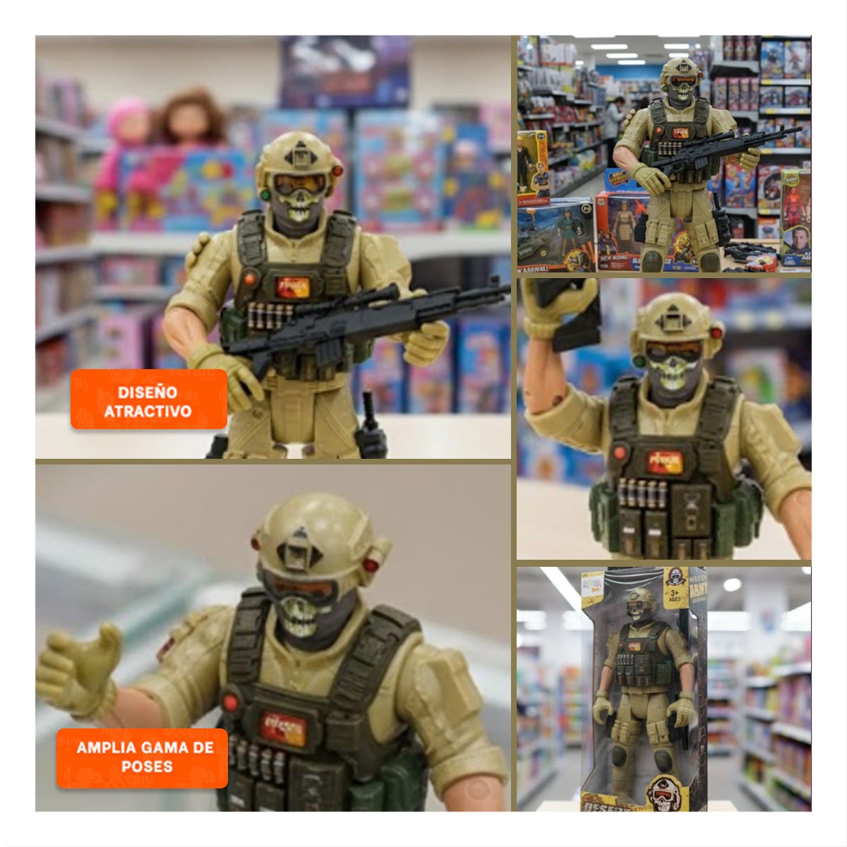 FIGURA DECORATIVA DEL DESIERTO ESTILO MILITAR CON DETALLES ARENA YSTICKY - 5