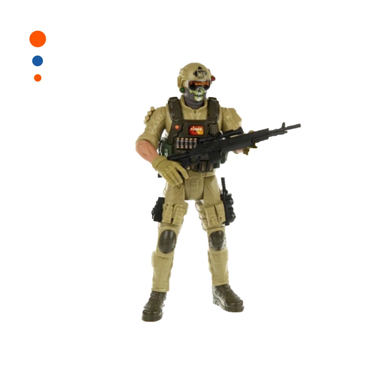 TROPA MILITAR DEL DESIERTO ARENA CON DISENO DE CALAVERA YPAPEL REGALO - 1