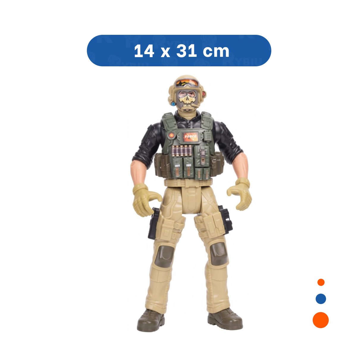 TROPA MILITAR DEL DESIERTO ARENA CON DISENO DE CALAVERA YPAPEL REGALO - 4