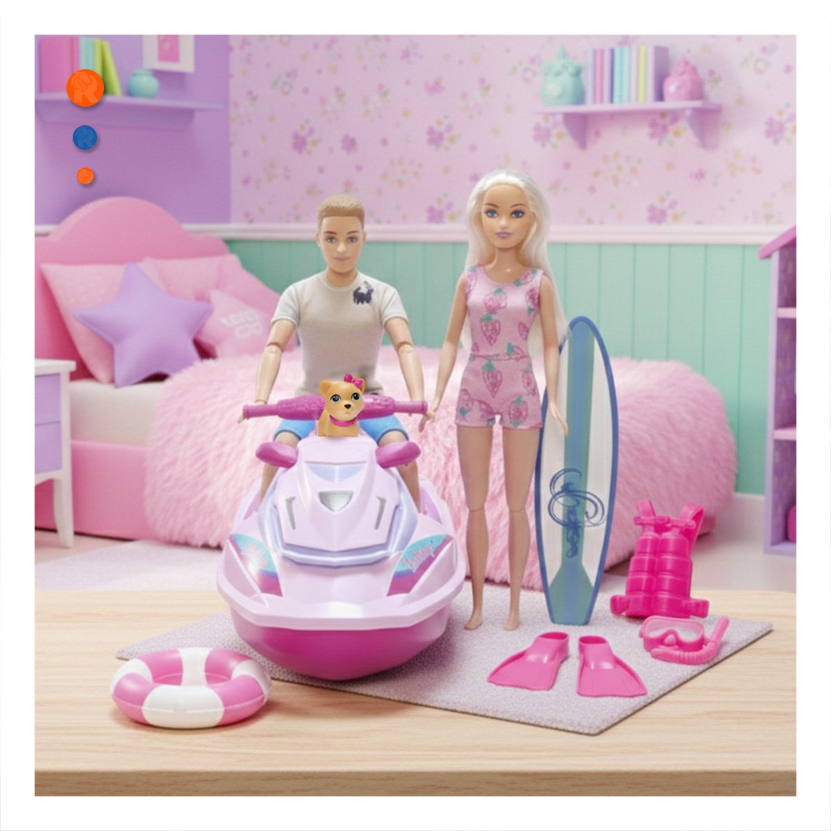 PACK2 JUEGO DE PASEO MARINO CON MUNECA KEN Y ACCESORIOS PARA NINOS - 2