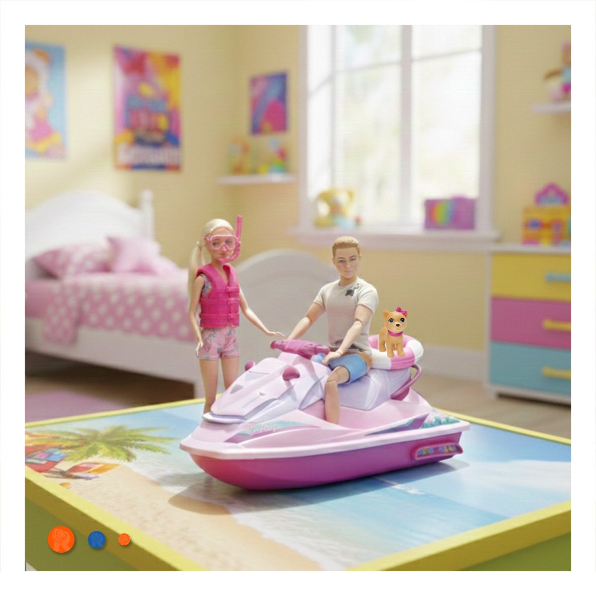 PACK2 JUEGO DE PASEO MARINO CON MUNECA KEN Y ACCESORIOS PARA NINOS - 3