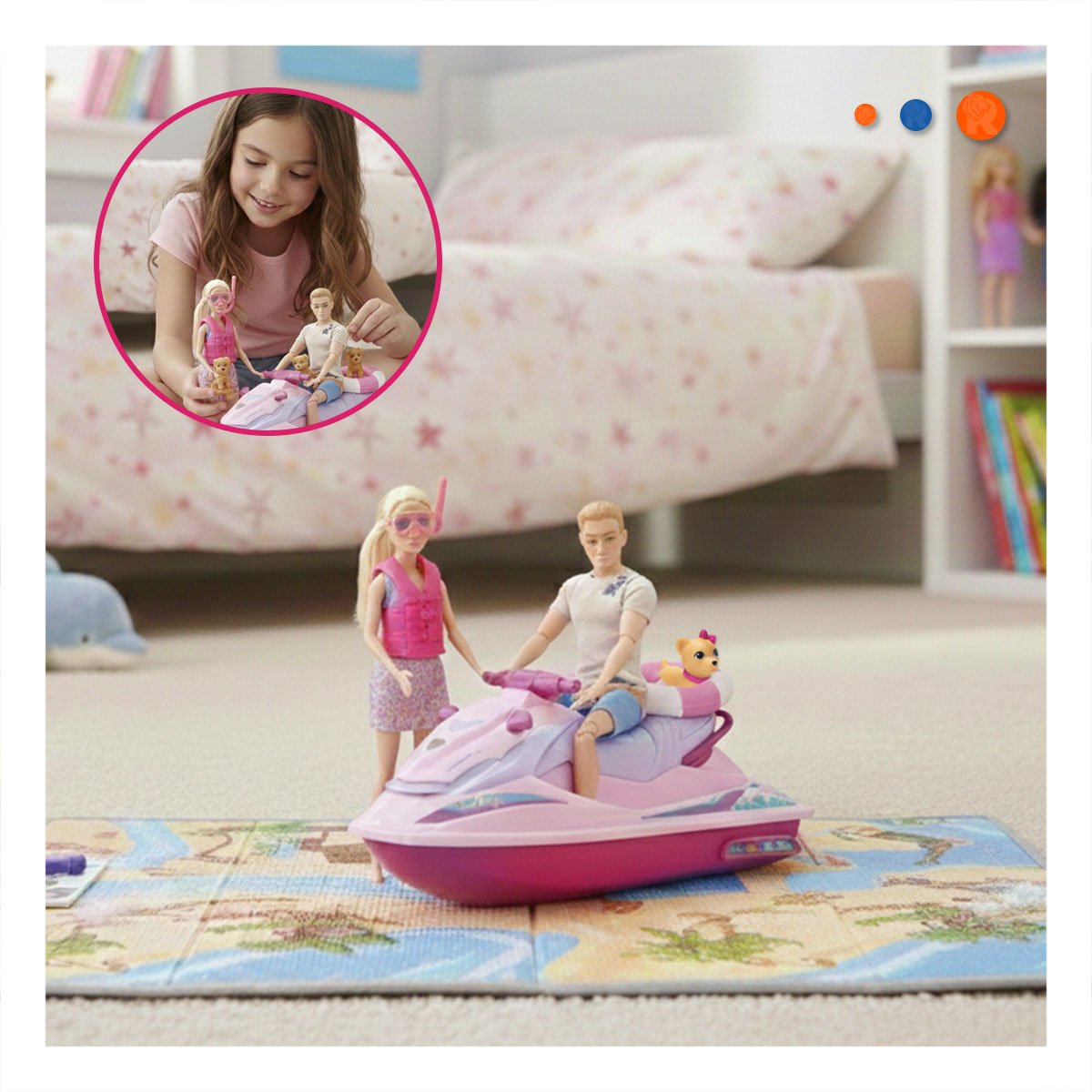 PACK2 JUEGO DE PASEO MARINO CON MUNECA KEN Y ACCESORIOS PARA NINOS - 5