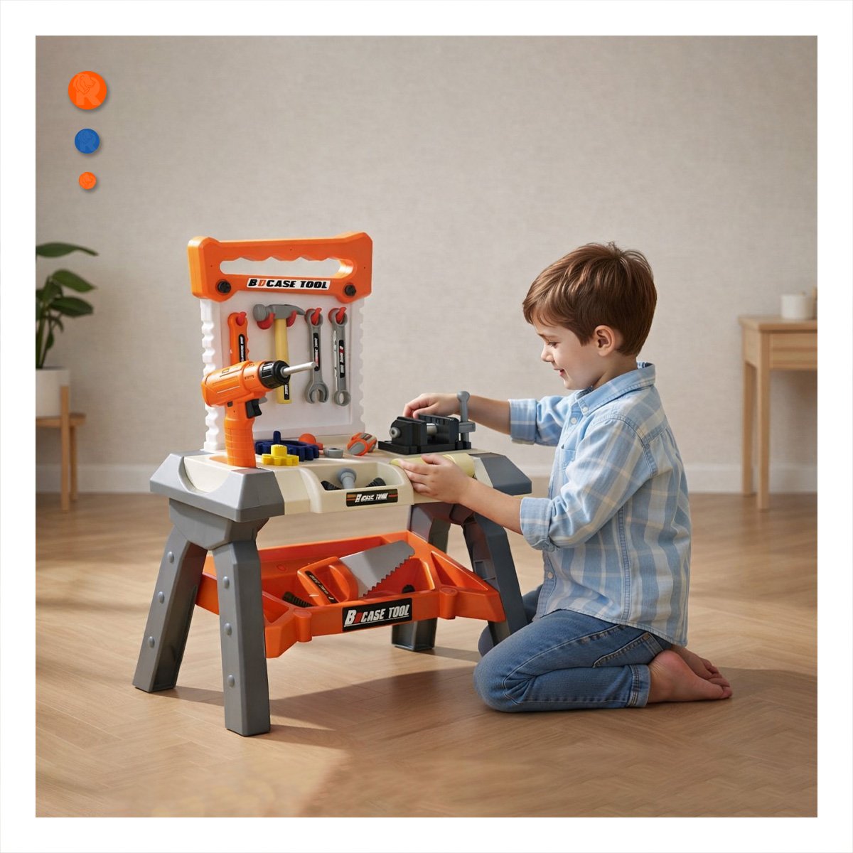 BANCO DE JUEGO CON HERRAMIENTAS Y ACCESORIOS PARA APRENDIZAJE INFANTIL YLIGAS REGALO - 2
