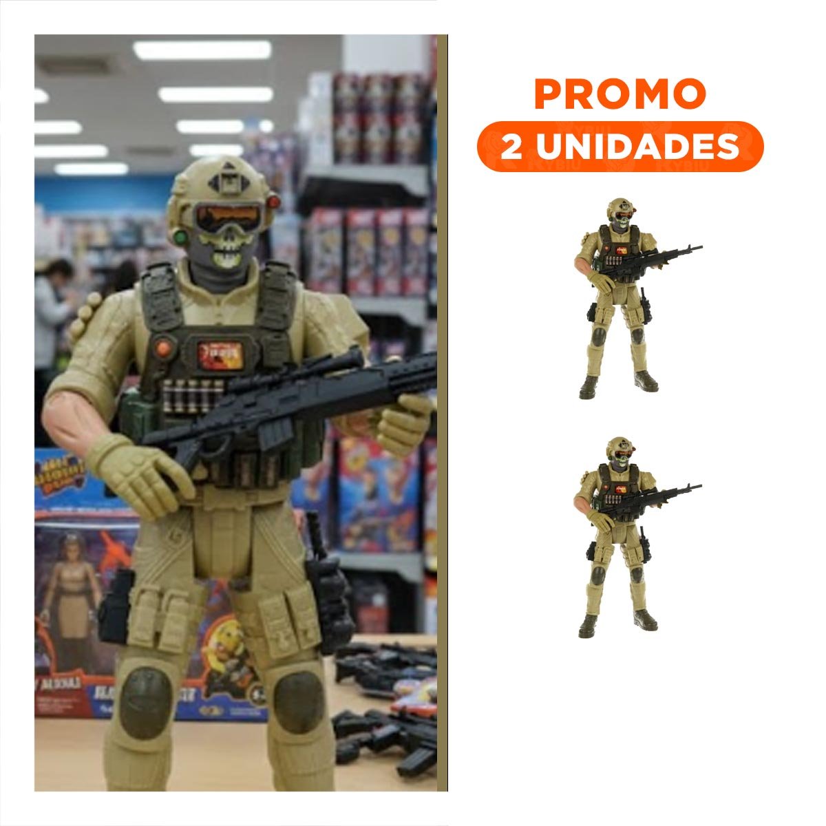 PACK2 FIGURA DEL DESIERTO MILITAR CON MASCARA DE CALAVERA PARA COLECCION - 1
