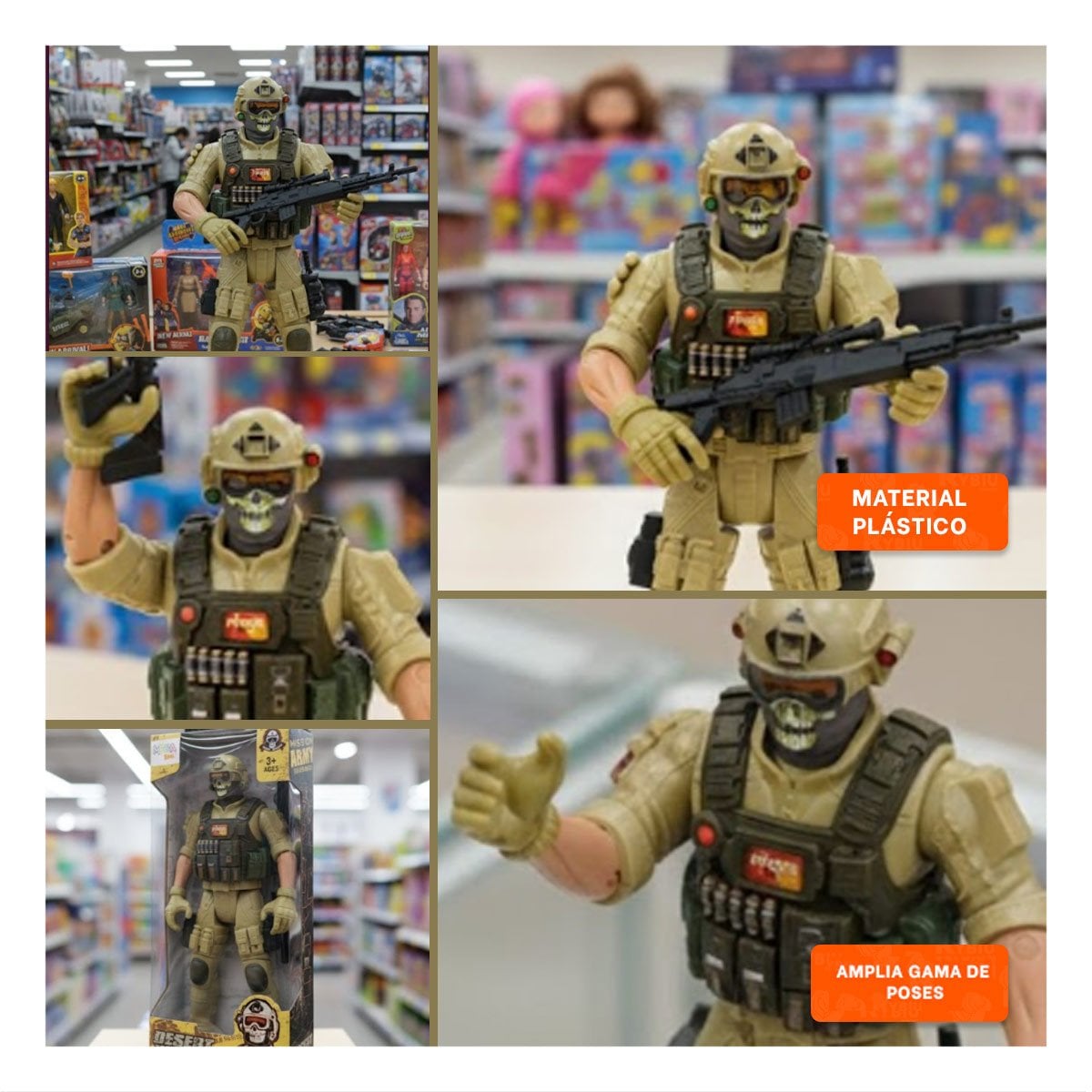 PACK2 FIGURA ESTILO MILITAR ARENA DEL DESIERTO DECORACION TEMATICA YPAPEL REGALO - 3
