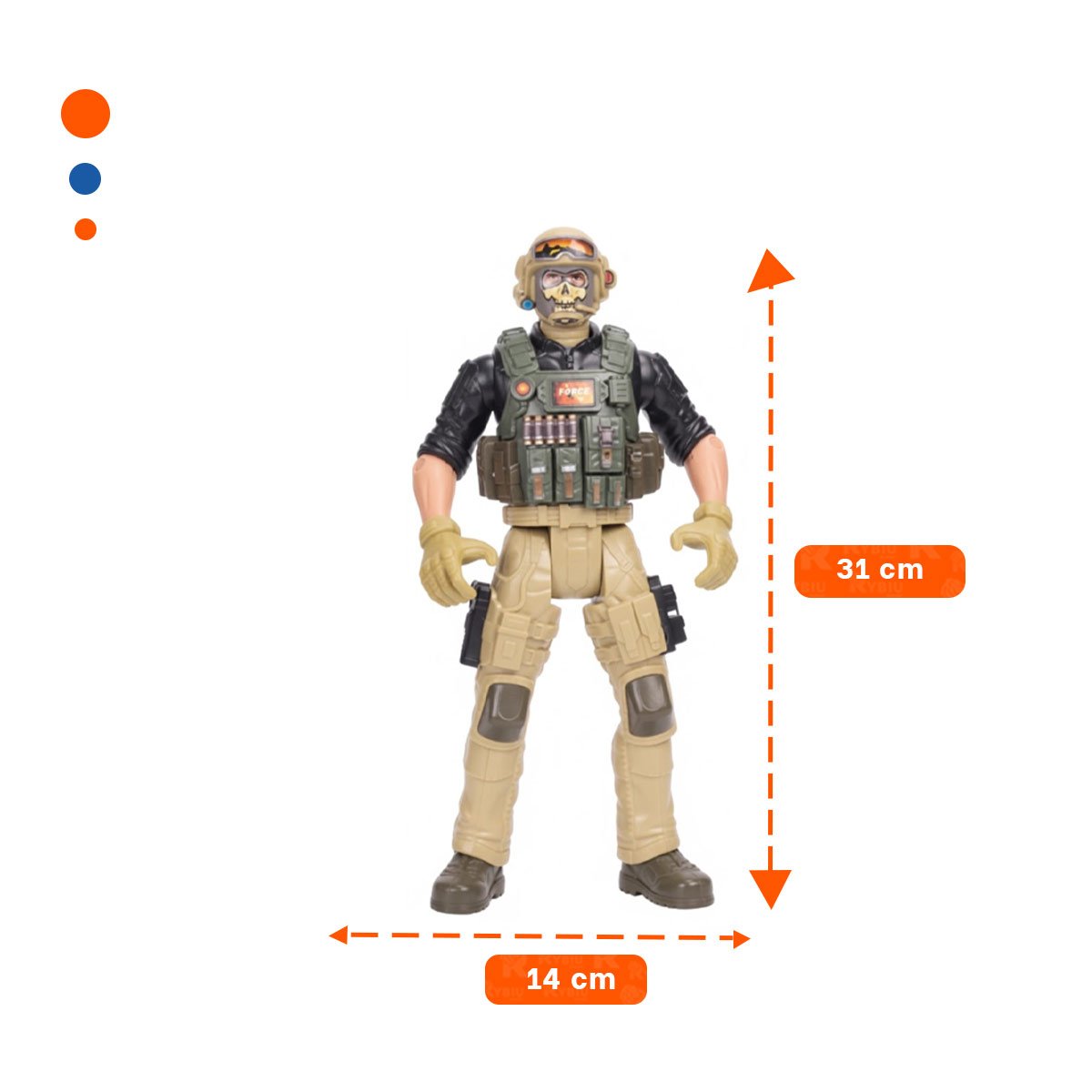 PACK2 FIGURA ESTILO MILITAR ARENA DEL DESIERTO DECORACION TEMATICA YPAPEL REGALO - 4