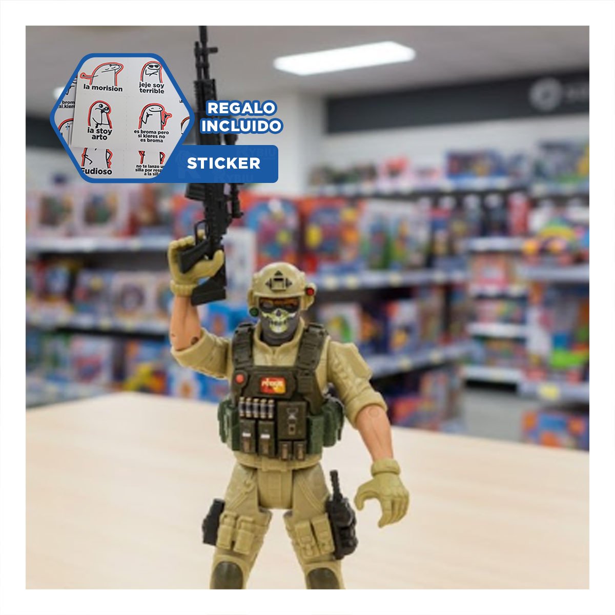 TROPA DEL DESIERTO MILITAR FIGURA DECORATIVA ARENA YREGALO STICKER - 1