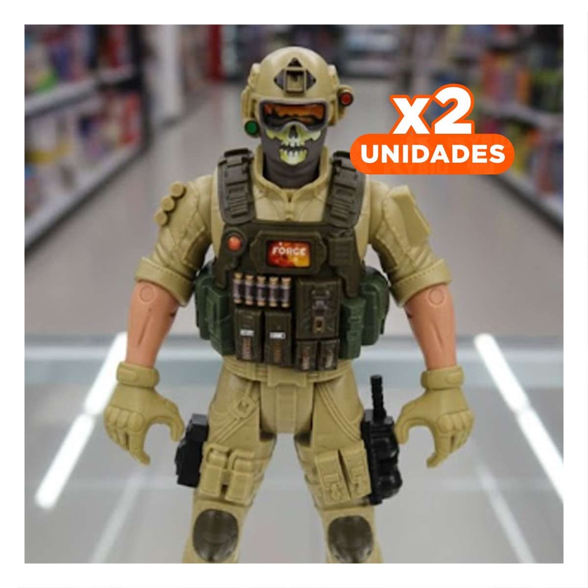 PACK2 FIGURA MILITAR DECORATIVA DEL DESIERTO CON DISENO CALAVERA YREGALO STICKER - 1