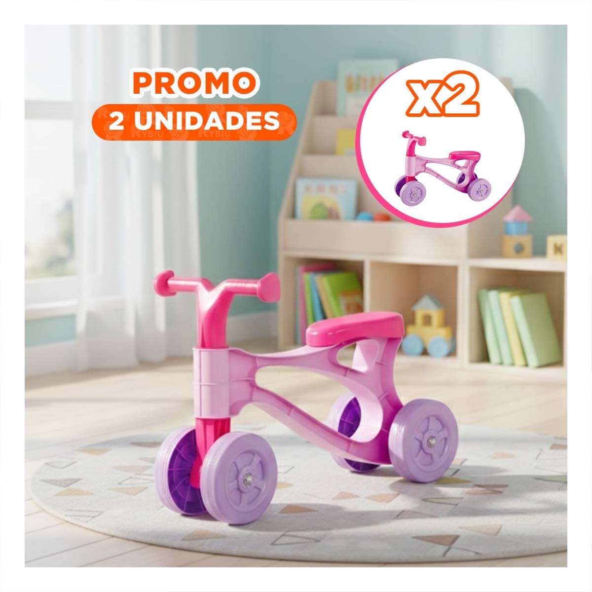 PACK2 ANDADOR DE JUEGO INFANTIL TIPO TRICICLO PARA ACTIVIDAD RECREATIVA YREGALO STICKER - 1