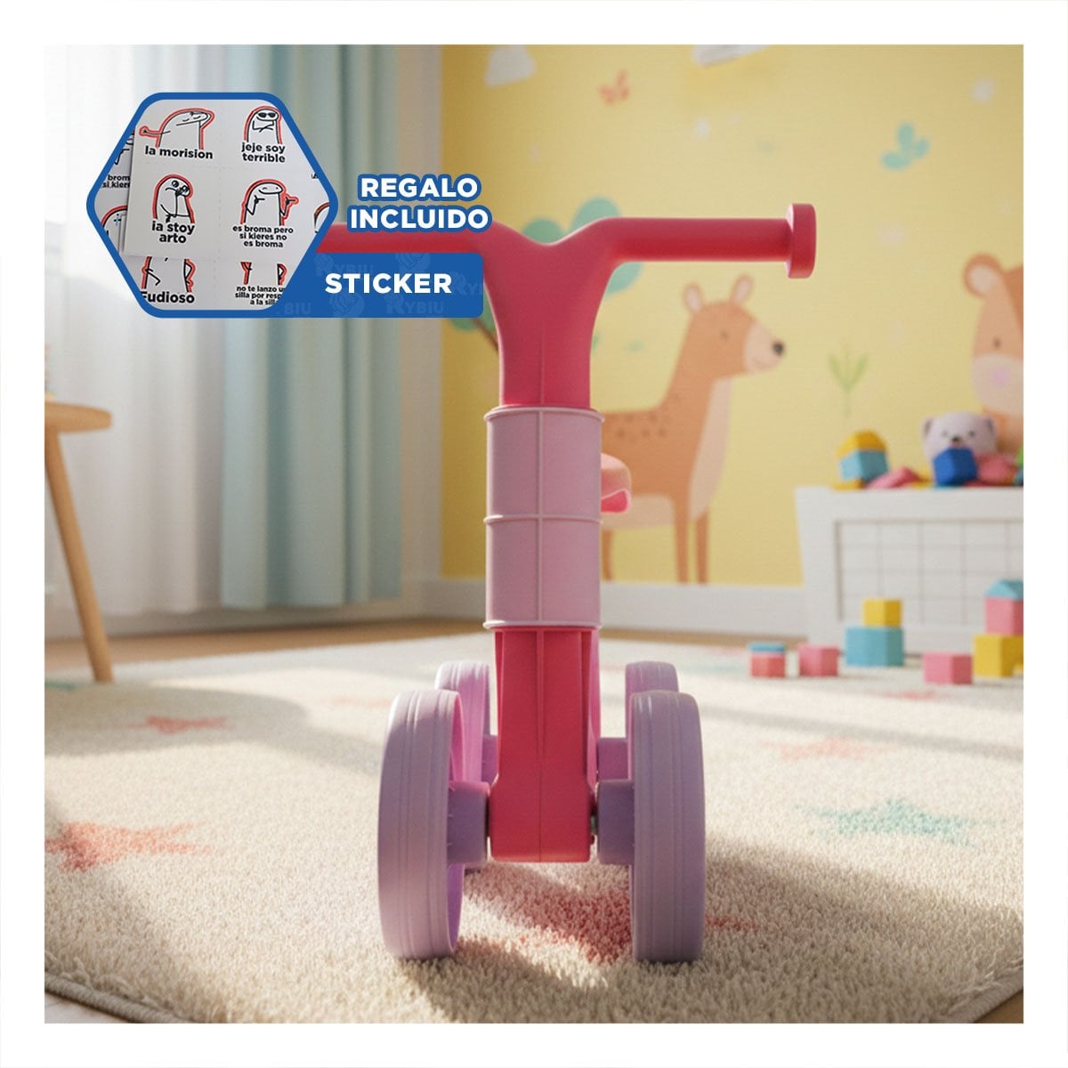 VEHICULO DE JUEGO INFANTIL TIPO TRICICLO PARA MOVIMIENTO Y ENTRETENIMIENTO YREGALO STICKER - 1