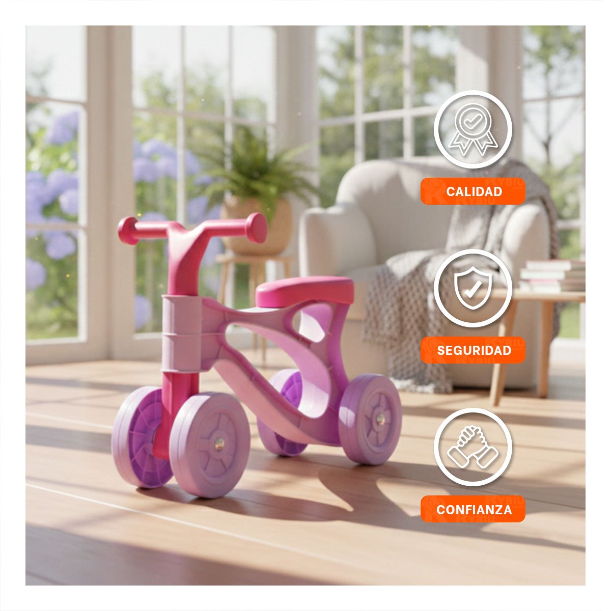BICICLETA INFANTIL TIPO TRICICLO PARA PASEOS RECREATIVOS Y JUEGO DIARIO AL AIRE LIBRE - 3