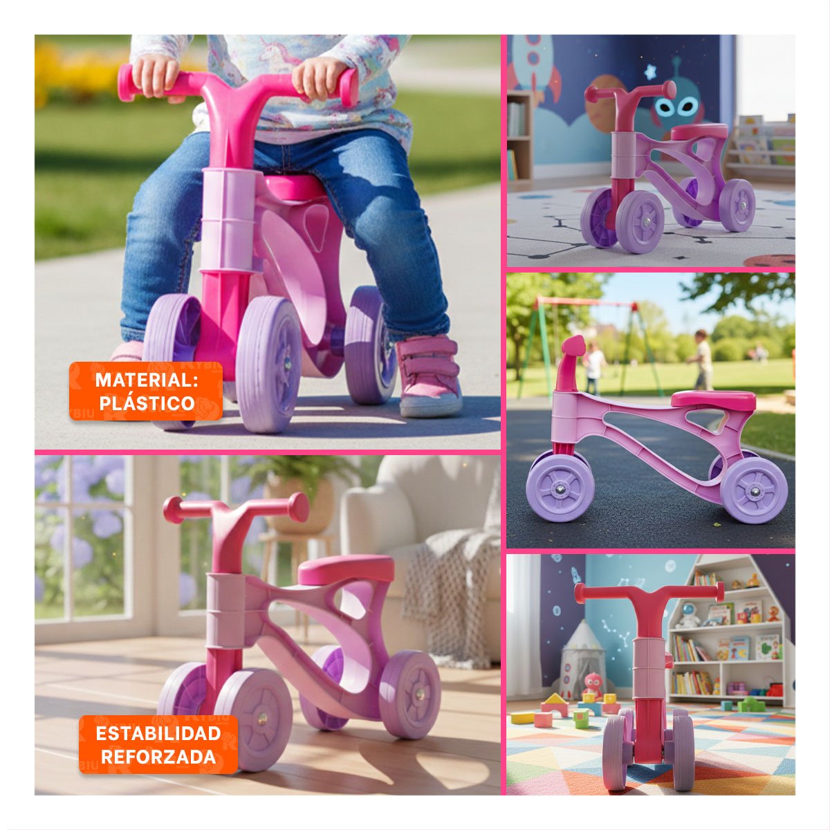BICICLETA INFANTIL TIPO TRICICLO PARA PASEOS RECREATIVOS Y JUEGO DIARIO AL AIRE LIBRE - 5
