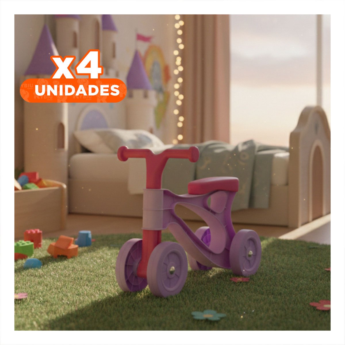 PACK4 PASEADOR INFANTIL TRICICLO PARA MOVIMIENTO SEGURO EN EXTERIORES - 1