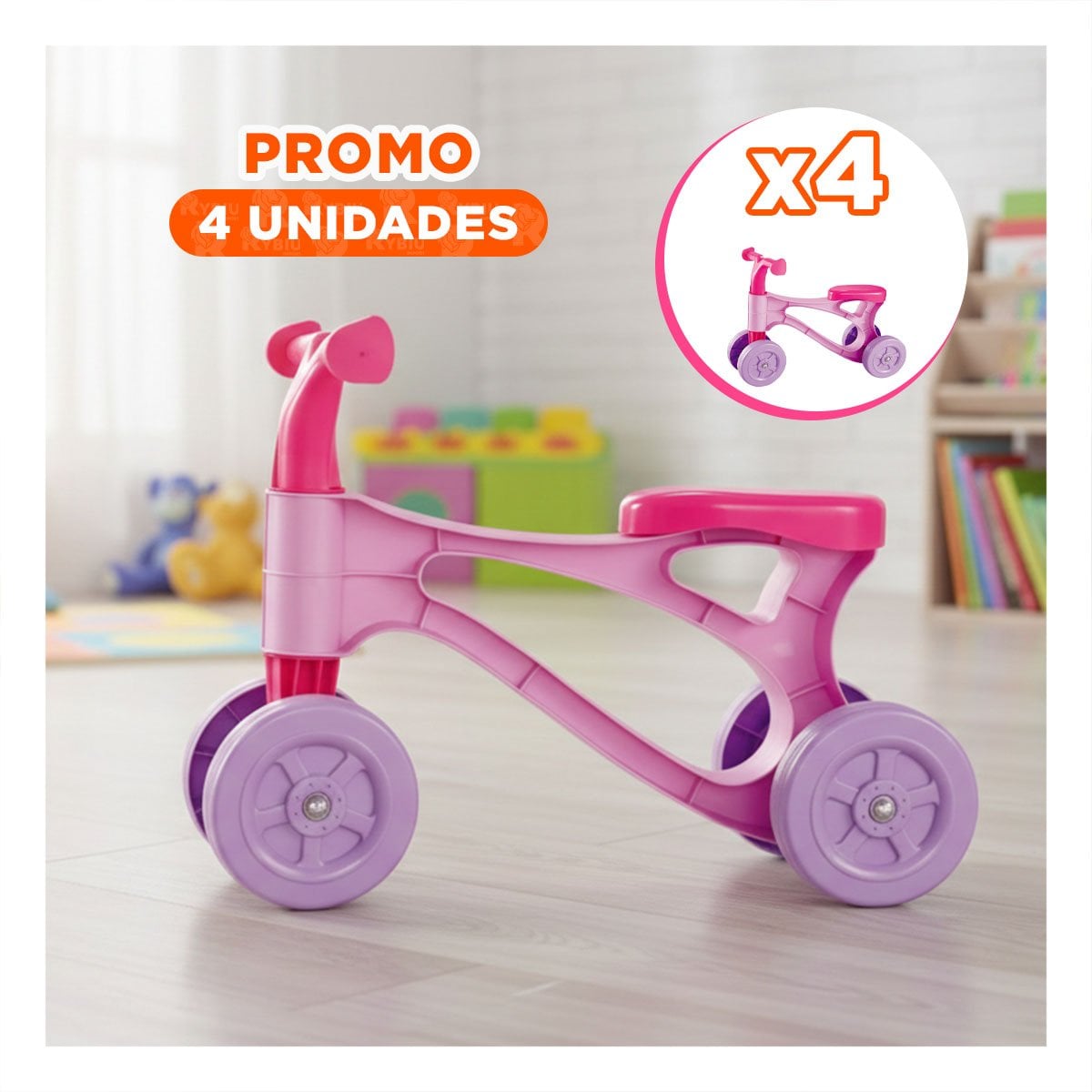 PACK4 BICICLETA TRICICLO DE JUEGO INFANTIL PARA PASEOS Y DIVERSION CONTINUA YPAPEL REGALO - 1