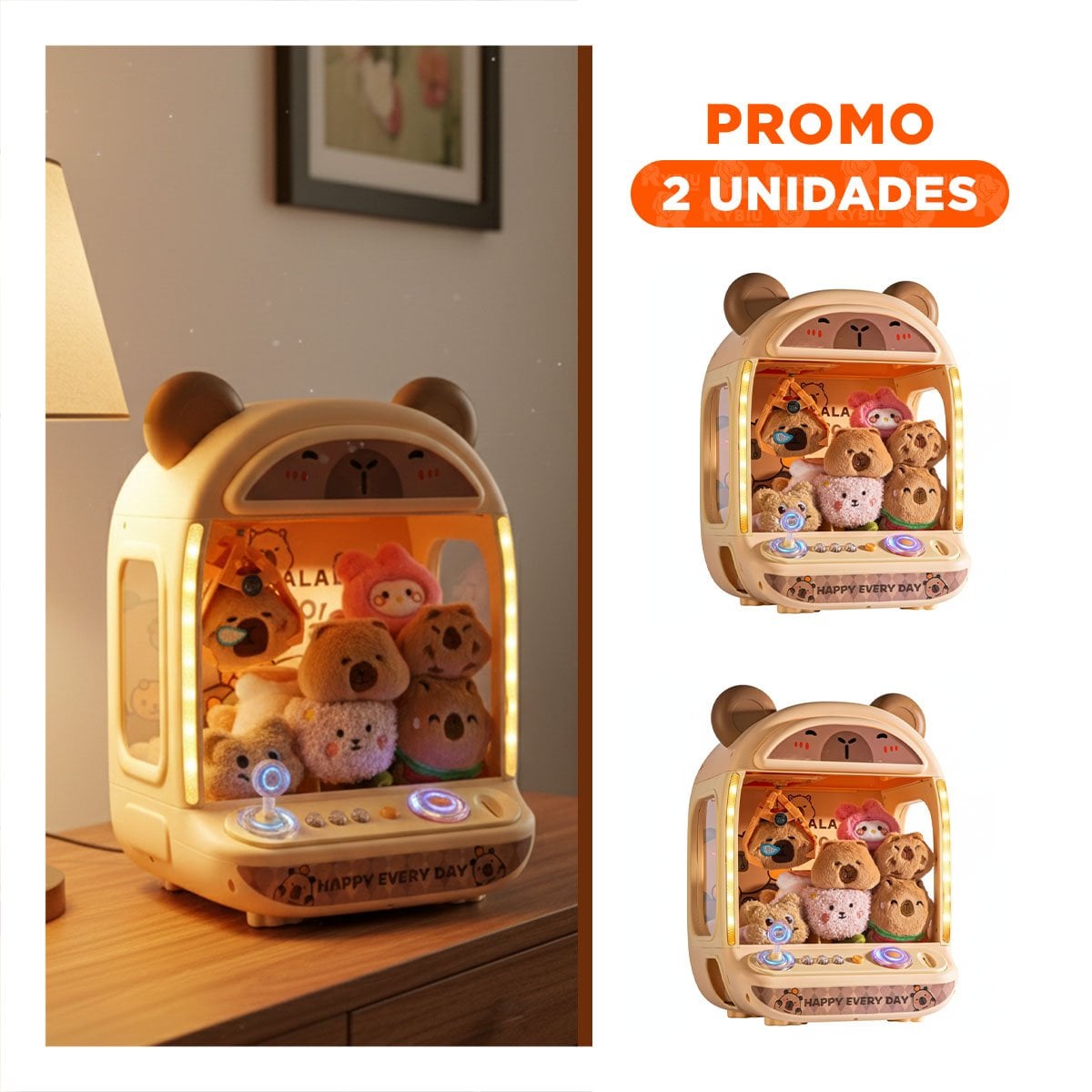 PACK2 INTERACTIVO JUEGO DE GARRA CON FIGURA CAPI PARA USO DIARIO EN CASA - 1