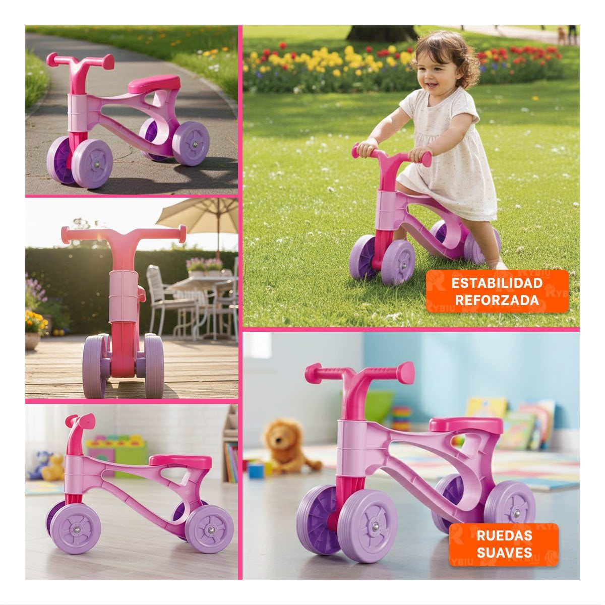 PACK2 VEHICULO DE PASEO INFANTIL CON FORMATO TRICICLO PARA JUEGO ACTIVO YPAPEL REGALO - 3