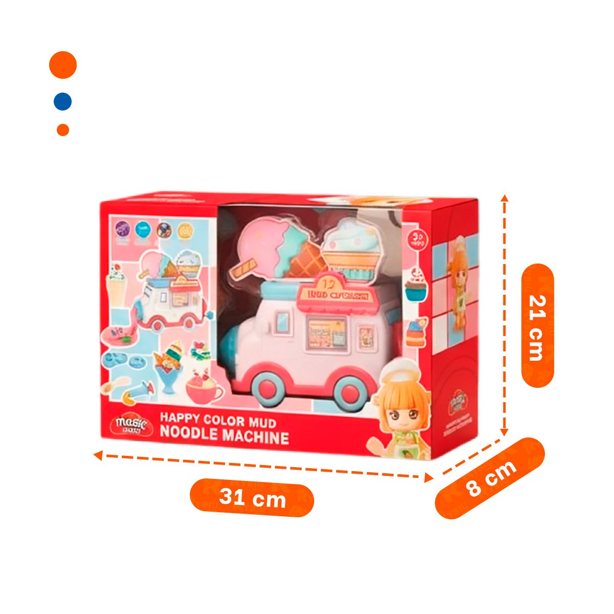 CARRITO DE HELADO INFANTIL BLANCO Y ROSADO MAGIC PARA USO EN CASA YSTICKY - 4
