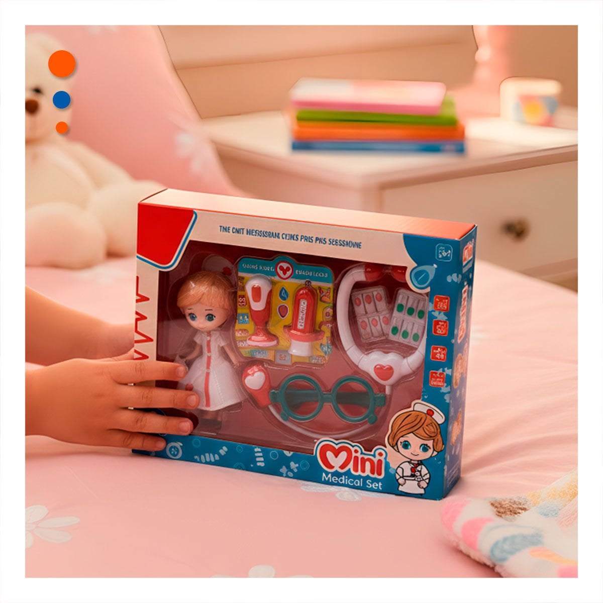 PACK2 JUGUETE MEDICO PARA NINAS 7 PZS CON MUNEQUITA ROJA - 2