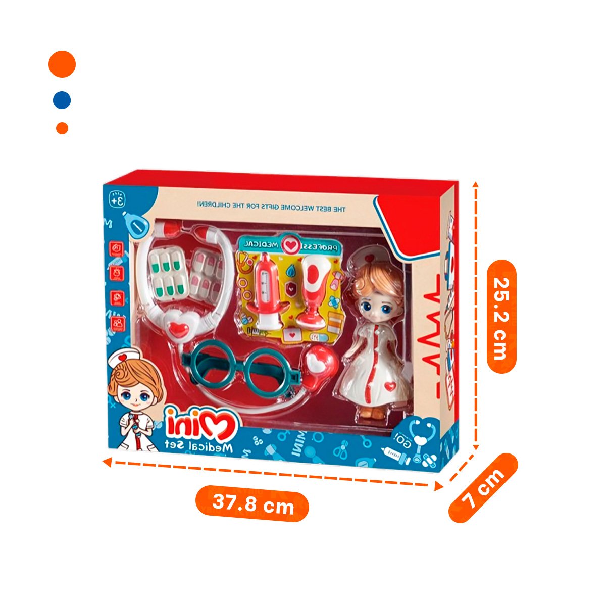 PACK2 MALETIN DE DOCTORA 7 PZS CON MUNEQUITA ROJA PARA JUEGO INFANTIL YPAPEL REGALO - 4
