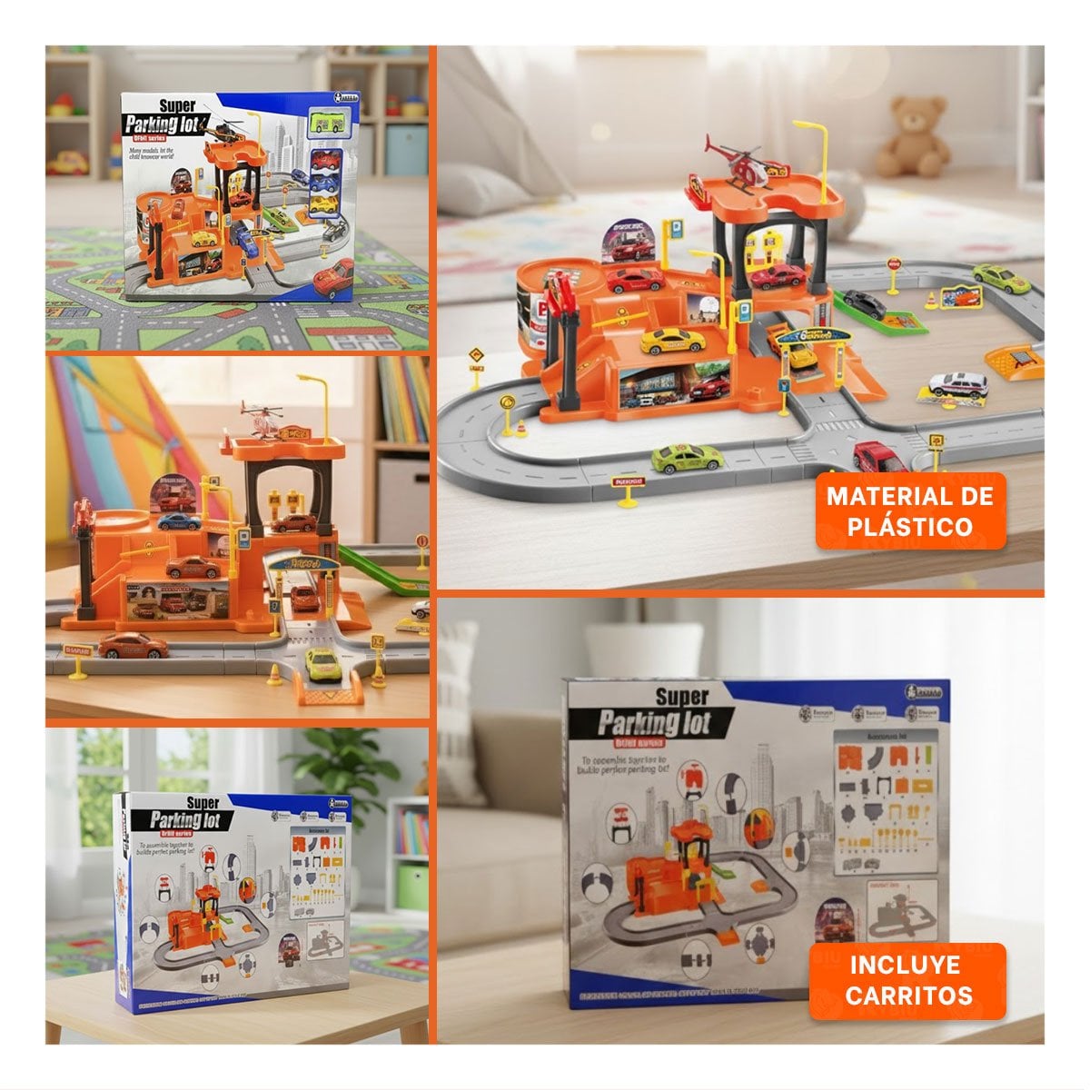 PACK2 CENTRO DE JUEGO INFANTIL PARA CARRITOS 69X56CM NARANJA PLOMO YPAPEL REGALO - 3
