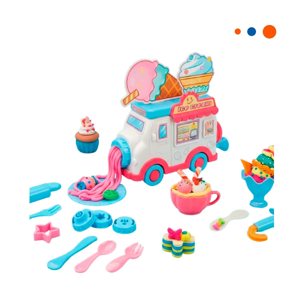 PACK4 JUGUETE DE HELADO INFANTIL BLANCO Y ROSADO MAGIC PARA NINOS CREATIVOS YPAPEL REGALO - 3