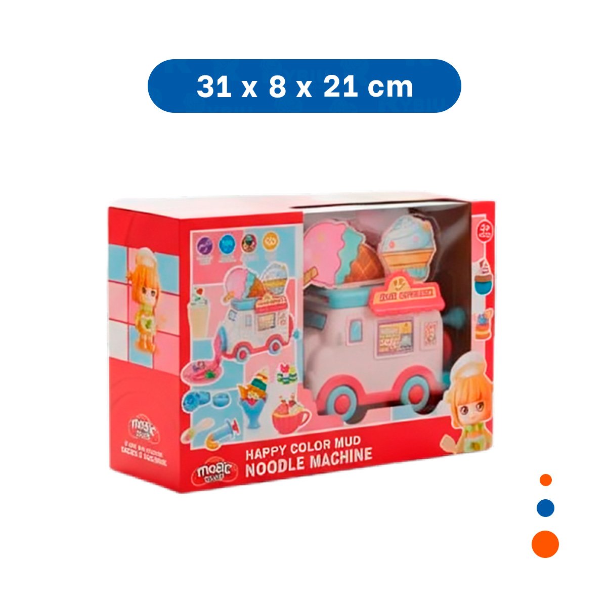 PACK6 MODELO DE HELADO INFANTIL BLANCO Y ROSADO MAGIC CON DISENO DULCE YREGALO STICKER - 4