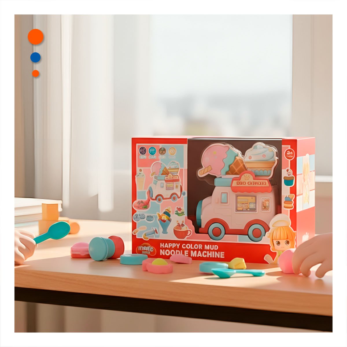 PACK4 JUGUETE DE HELADO INFANTIL BLANCO Y ROSADO MAGIC CON DISENO COLORIDO - 2