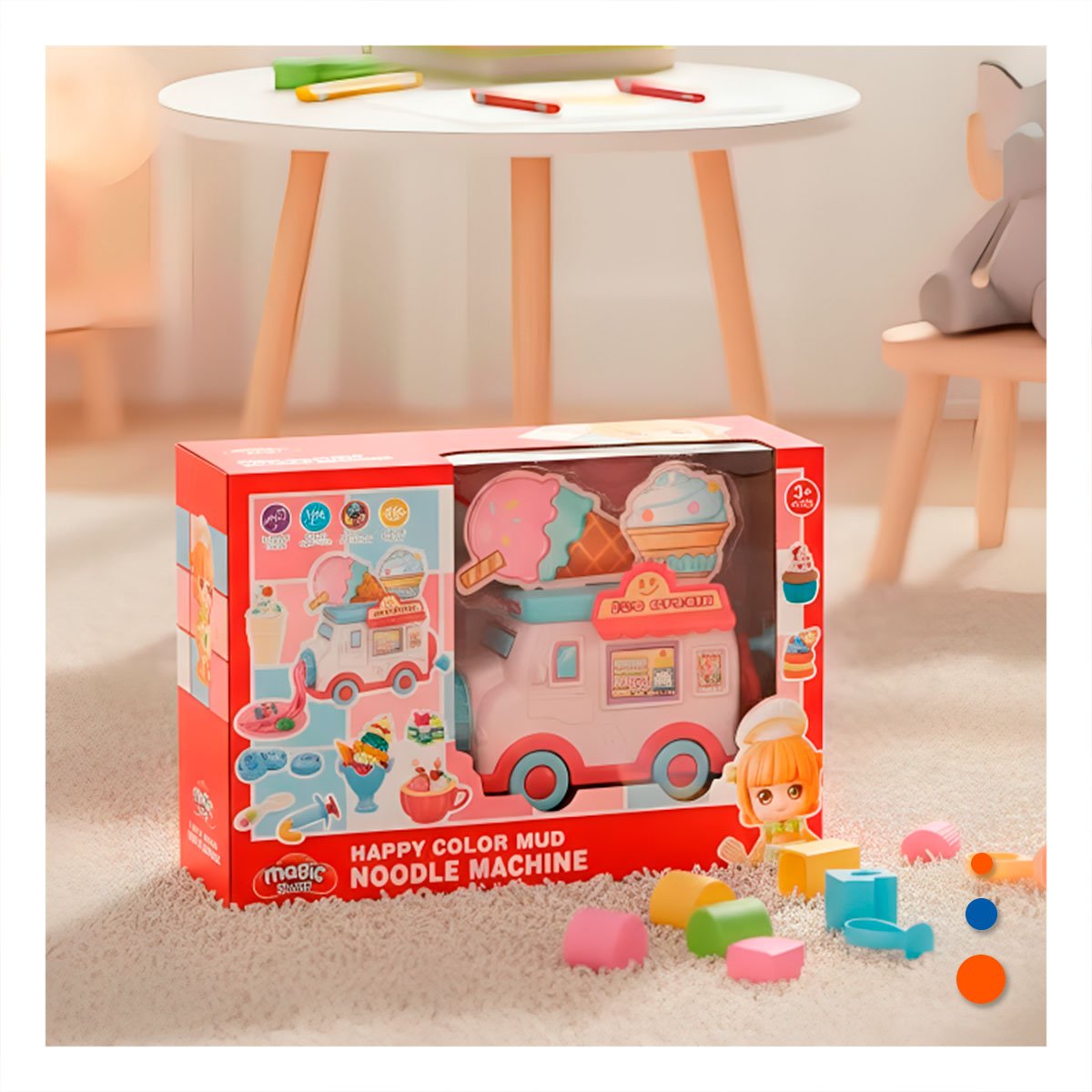 PACK6 MODELO DE HELADO INFANTIL BLANCO Y ROSADO MAGIC PARA JUEGO INFANTIL YPAPEL REGALO - 5