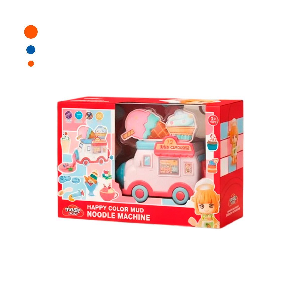 PACK2 JUGUETE DE HELADO INFANTIL BLANCO Y ROSADO MAGIC PARA JUEGO SIMBOLICO YREGALO STICKER - 2