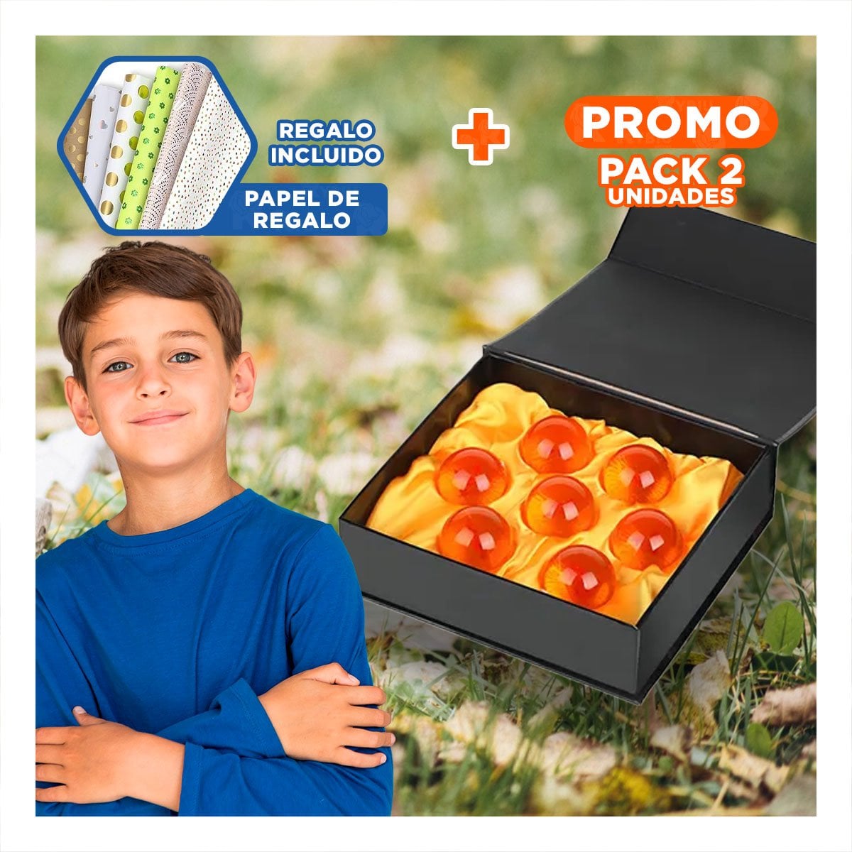 PACK2 COLECCION VISUAL DE 7 ESFERAS CON ESTRELLAS EN NARANJA PARA AMBIENTES YPAPEL REGALO - 1