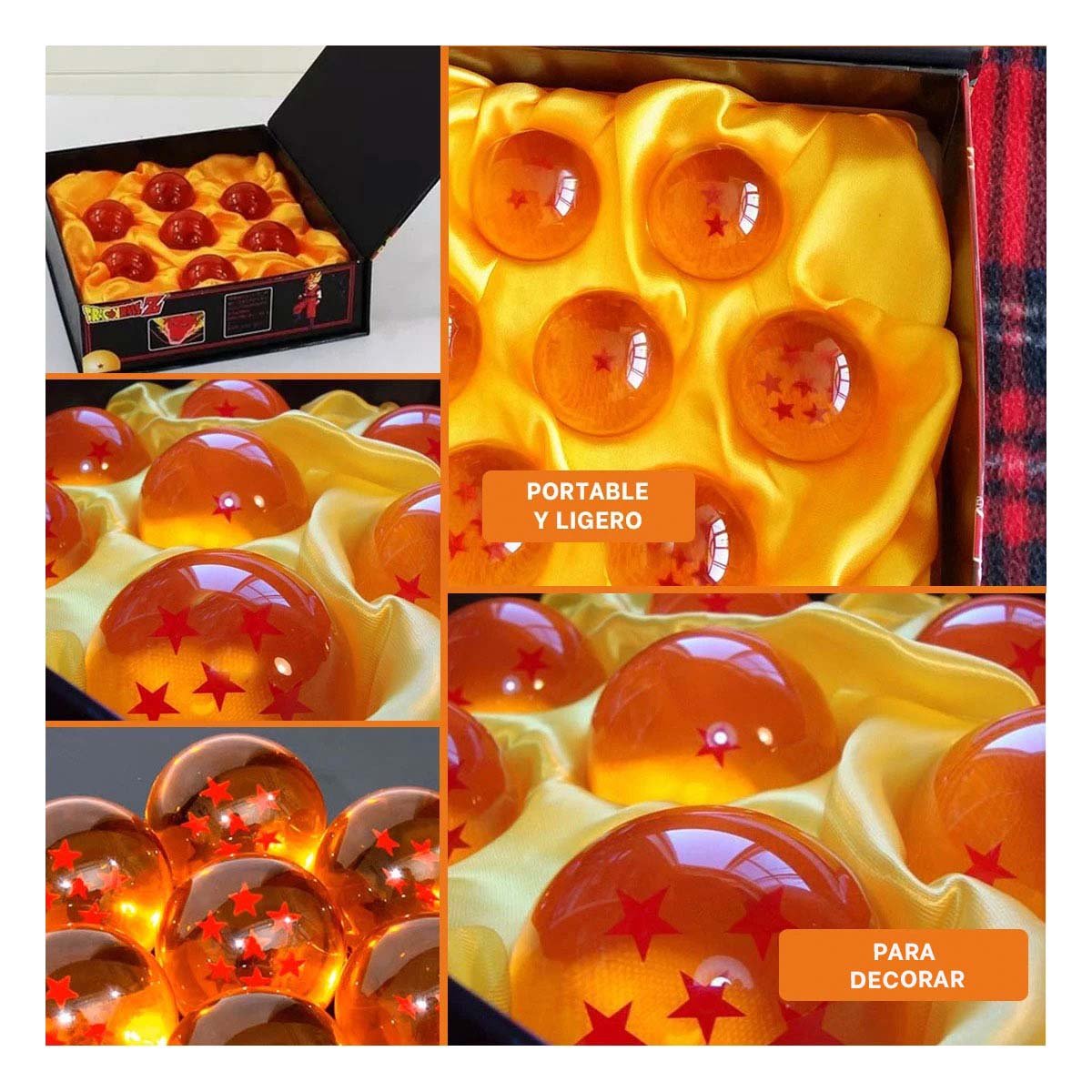 PACK2 COLECCION VISUAL DE 7 ESFERAS CON ESTRELLAS EN NARANJA PARA AMBIENTES YPAPEL REGALO - 3