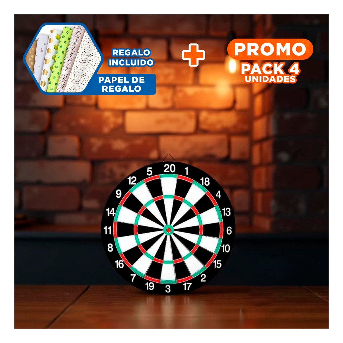 PACK4 LANZADOR CIRCULAR CON PUAS DE MADERA PARA ACTIVIDAD MANUAL YPAPEL REGALO - 1