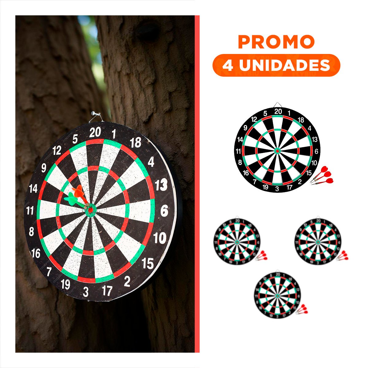 PACK4 BLANCO CIRCULAR CON PUAS DE MADERA PARA JUEGO DE PRECISION YREGALO STICKER - 1